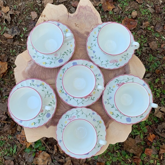 6 X Johnson Brothers Summer Chintz tea coffer flat cups and saucers sets - Picture 6 of 14